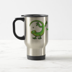 Mug De Voyage Joli gecko vert salutations avec dessin animé