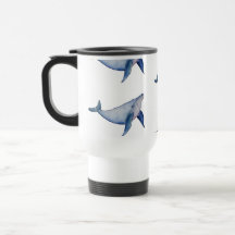 Jolie baleine d'aquarelle Coupe de café réutilisab