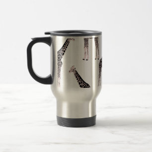 Mug De Voyage Jolie Giraffe noire blanche rose