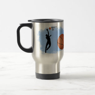Mug De Voyage Joueur de basket-ball masculin et ballon personnal