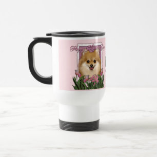 Mug De Voyage Jour de mères - tulipes roses - Pomeranian