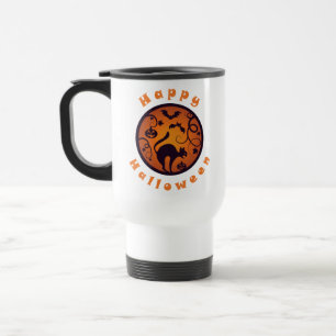 Mug De Voyage Joyeuse lanterne d'Halloween araignées et chauves-