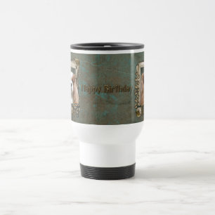 Mug De Voyage Joyeux anniversaire - pattes en pierre - cavalier