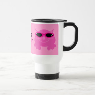 Mug De Voyage Juste chats roses de Chillin avec des lunettes de