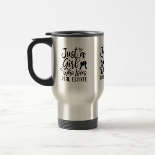 Mug De Voyage Juste Une Fille Qui Aime L'Immobilier Voyage Mug