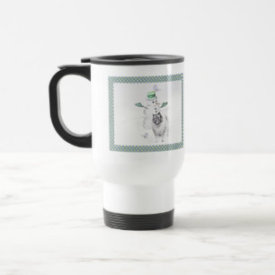 Mug De Voyage Keeshond Noël Snowman Peinture Chien Art