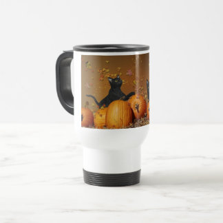 Mug De Voyage La bouillie de Halloween avec les chats noirs