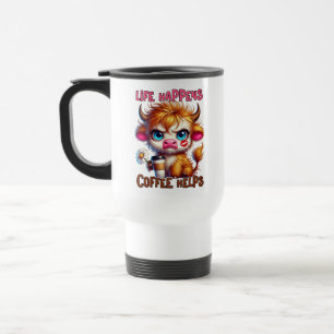 Mug De Voyage La vie arrive, le café aide