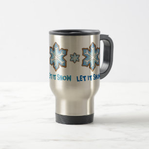 Mug De Voyage Laisser neiger hiver vacances Blue Snowflake Hanou