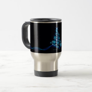 Mug De Voyage l'arbre de Noël stylisé et lumineux de SlipperyJoe