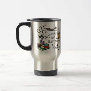 Mug De Voyage Le bonheur est une coupe de café et un livre Extra