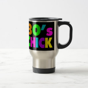 Mug De Voyage Le néon colore le poussin des années 80