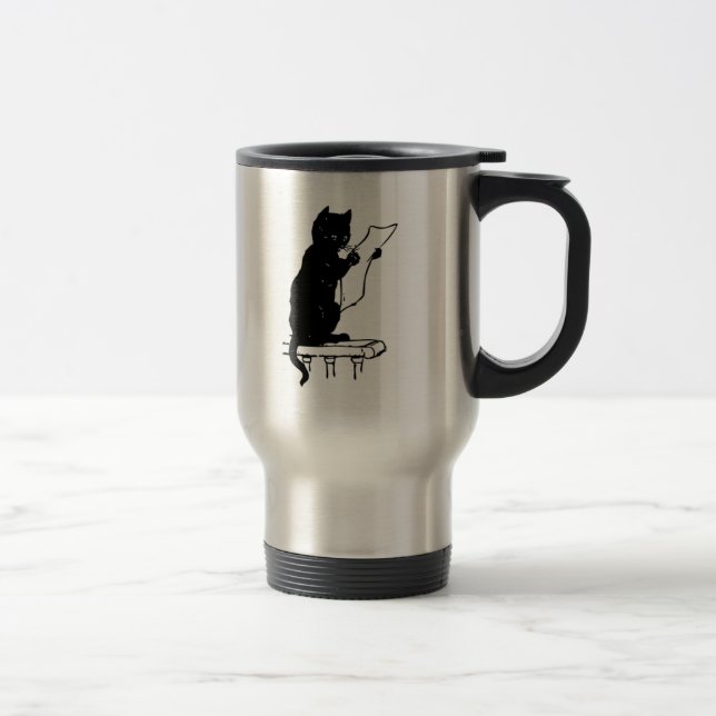 Mug De Voyage Lecture de chat (Droit)