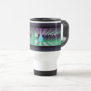 Mug De Voyage Les arbres de Noël dans les tons verts
