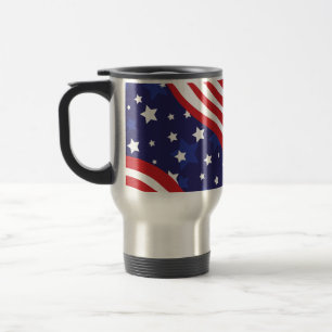 Mug De Voyage Les étoiles et les bandes flottent