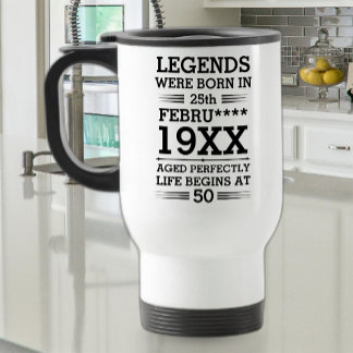 Mug De Voyage Les légendes personnalisées sont nées à la date Mo