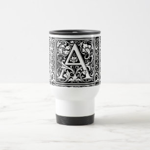 Mug De Voyage Lettre A Monogramme Médiéval Art Nouveau