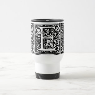Mug De Voyage Lettre E Monogramme médiéval Art Nouveau