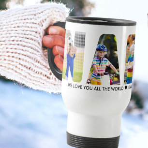 Mug De Voyage Lettre NANA Cutout 4 Photo Collage Grandkids Noms
