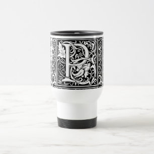 Mug De Voyage Lettre P Monogramme médiéval Art Nouveau