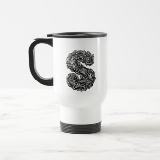 Mug De Voyage Lettre "S" dans le style doodle