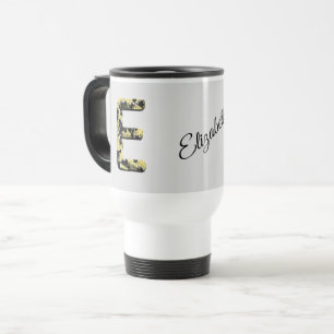 Mug De Voyage LETTRE vintage OR ÉLÉGANT NOIR E MONO