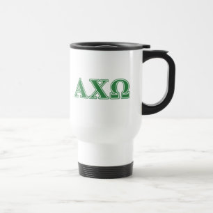 Mug De Voyage Lettres vertes d'Alphi Chi Omega