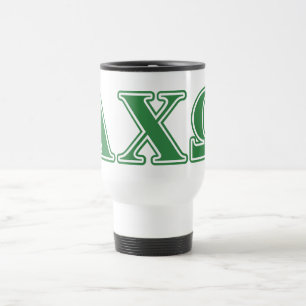 Mug De Voyage Lettres vertes d'Alphi Chi Omega