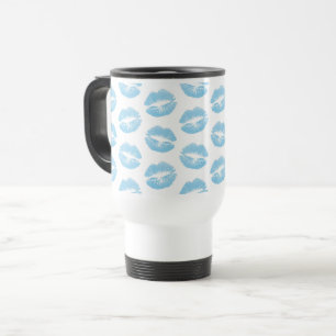 Mug De Voyage Lèvres Bleues, Motif De Lèvres, Bleu, Baiser