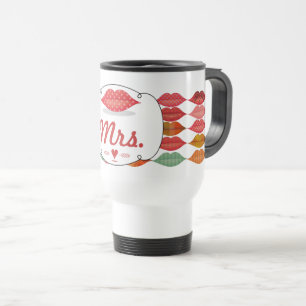 Mug De Voyage Lèvres Mme Hipster Vintage Retro Bride