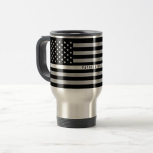 Mug De Voyage Ligne blanche mince monogramme de drapeau de SME