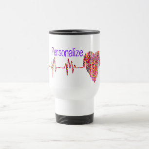 Mug De Voyage Ligne EKG coeur médical