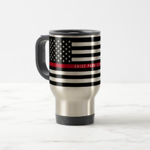 Mug De Voyage Ligne rouge mince monogramme de drapeau de