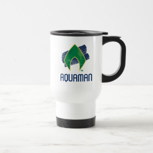 Mug De Voyage Ligue de Justice Symbole Aquaman à demi-teintes