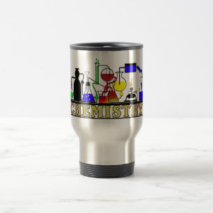 MUG DE VOYAGE LOGO DE DÉCLENCHEURS ET DE FLASQUES DE LA CHIMIE