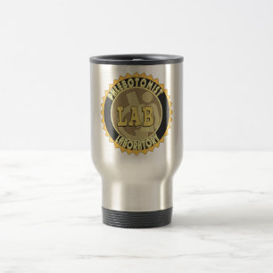 MUG DE VOYAGE LOGO DE LABORATOIRE DE PHLEBOTOMIE BADGE