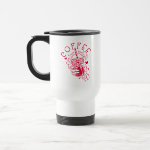 Mug De Voyage Main de squelette Café Cœurs rouges Gothique