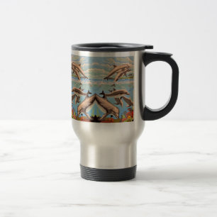 Mug De Voyage Main Painted by Number Dolphins