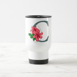 Mug De Voyage Majuscule C monogramme floral