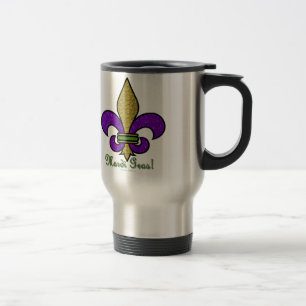 Mug De Voyage Mardi Gras Fleur De Lis Coloré