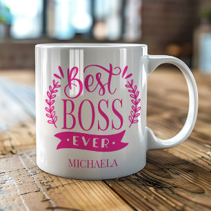Mug De Voyage Meilleur Boss jamais personnalisé Wreath