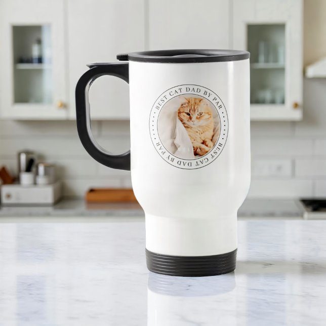 Mug De Voyage Meilleur Chat Papa Par Par Classique Photo Simple (Créateur téléchargé)