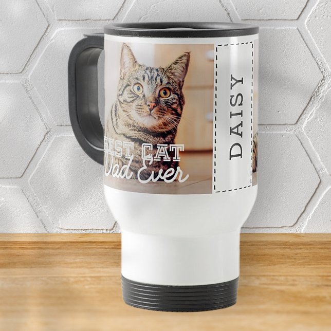 Mug De Voyage Meilleur Chien Papa Jamais une photo personnalisée (Créateur téléchargé)