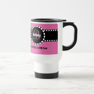 Mug De Voyage Meilleur GREFFIER PAYROLL Ever Monogramme Nom pers