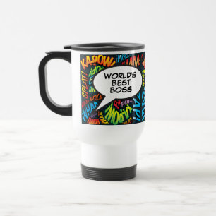 Mug De Voyage Meilleur Patron du Monde Livre de Bande Dessinée M