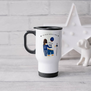 Mug De Voyage Meilleure Maman de Hockey Maillot Monogramme Ble