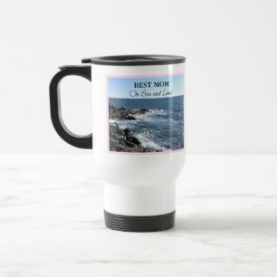 Mug De Voyage Meilleure maman sur la mer et la terre bleu océan