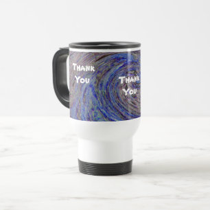 Mug De Voyage Merci Bleu spirale Abstraite Appréciation
