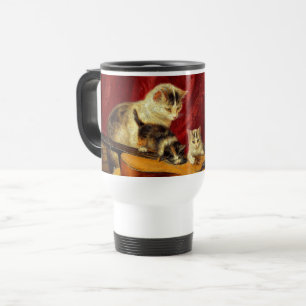 Mug De Voyage Mère Chat et chatons Jouer avec la guitare