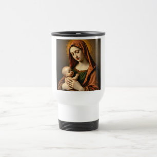 Mug De Voyage Mère Marie et Bébé Jésus Blanc Voyage Mug